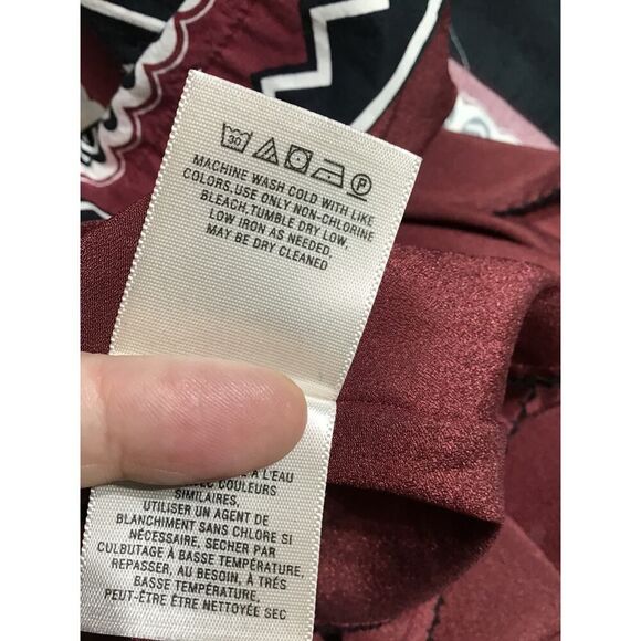 Maeve Moonsong Black Burgundy Cotton Retro Dress Sz 4 - Picture 7 of 7